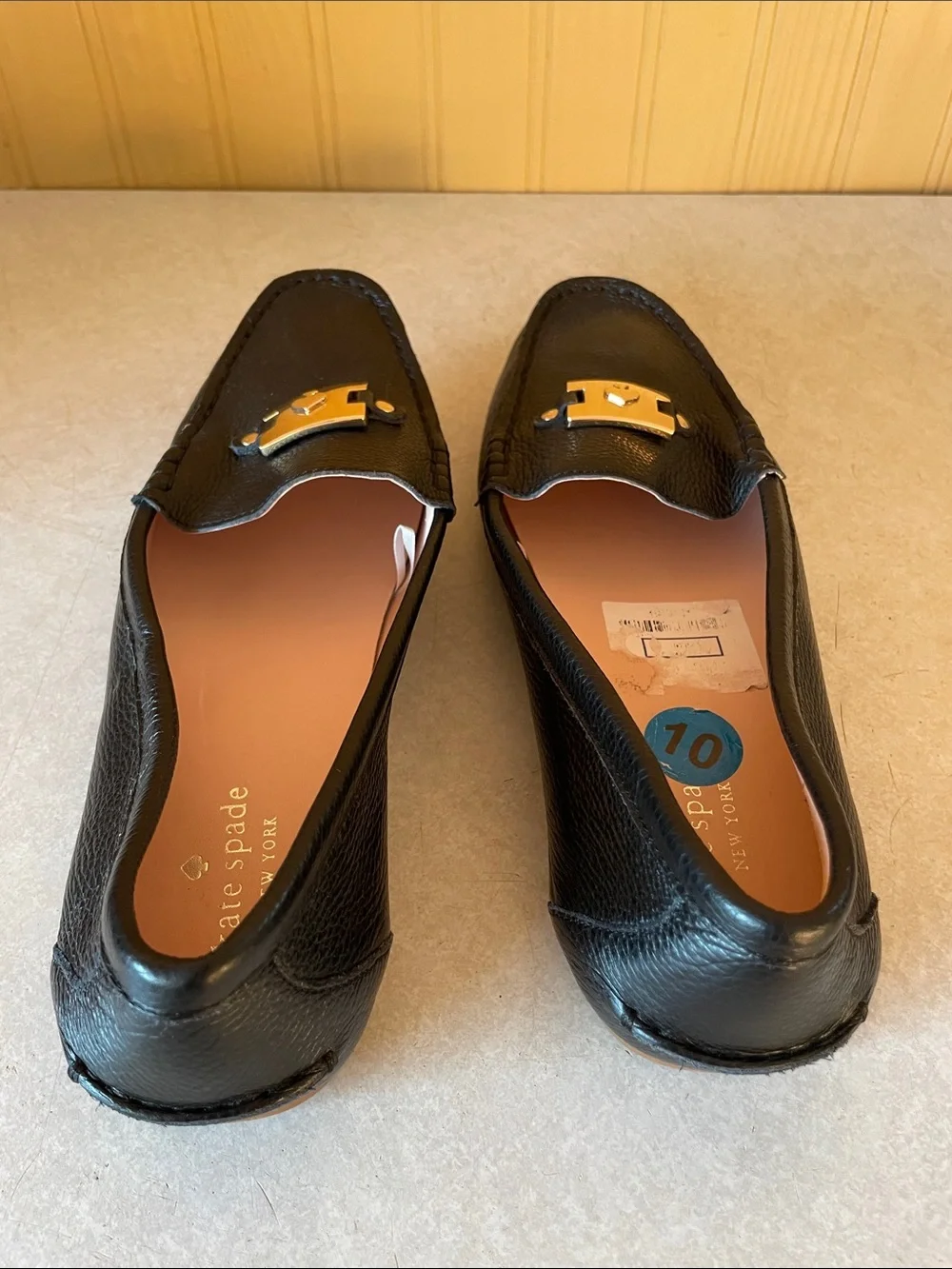 KATE SPADE Carmen Black Leather Loafers Sz. 10